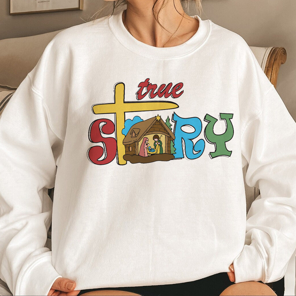 Teesdily | Jesus Nativity Scene T-shirt, True Story Tee Sweatshirt Hoodie Mug, Jesus Lovers Gift, Christmas Apparel Gift