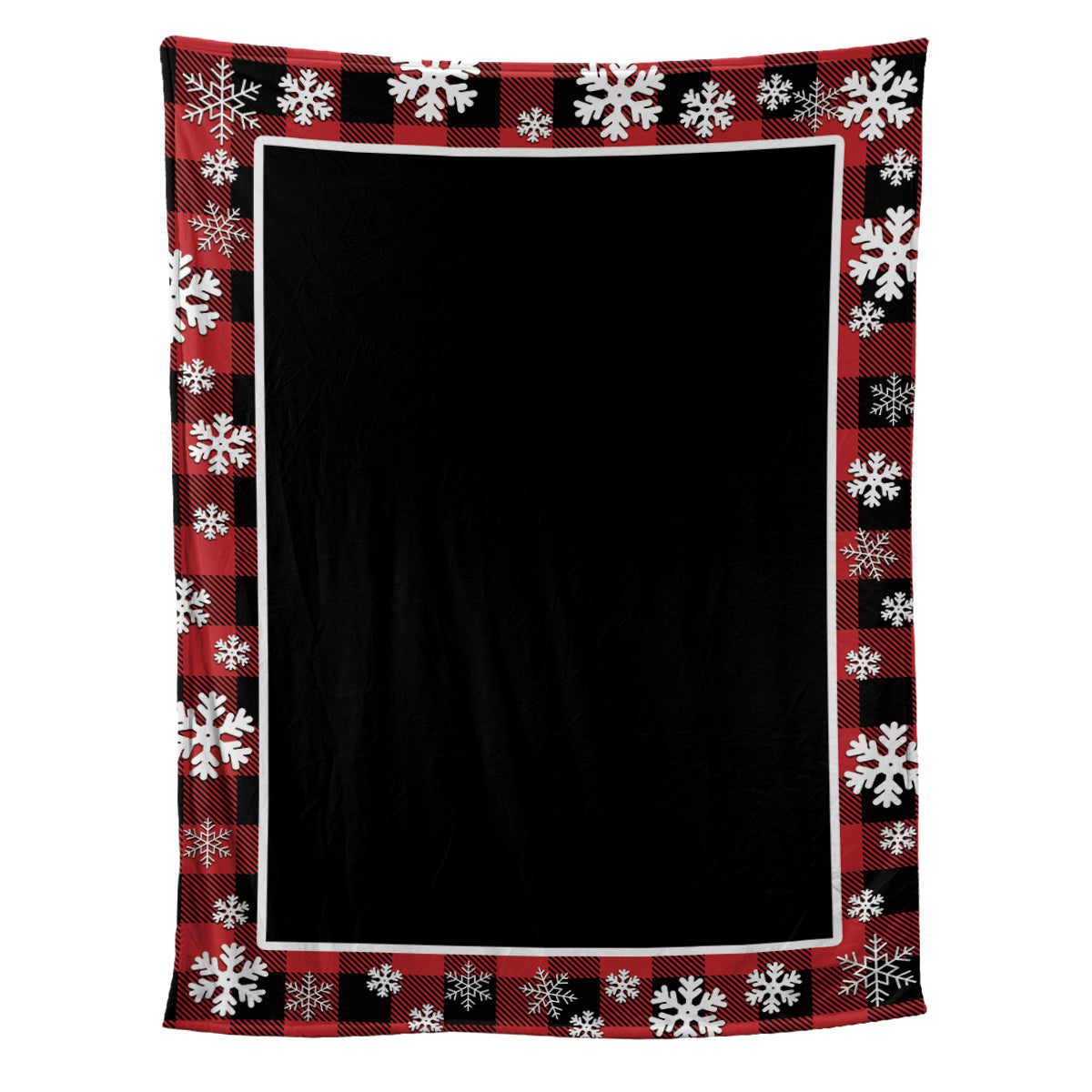 Teesdily | Christmas Customize Blankets With Photos, Xmas Snowflake Plaid Custom Blanket With Picture, Christmas Keepsake Photo Blanket Gifts