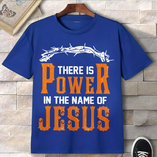 Teesdily | Jesus Crown Shirt, There Is Power In The Name Of Jesus Tee Hoodie Sweatshirt Mug, Christian Gifts, Inspirational Christian Tee