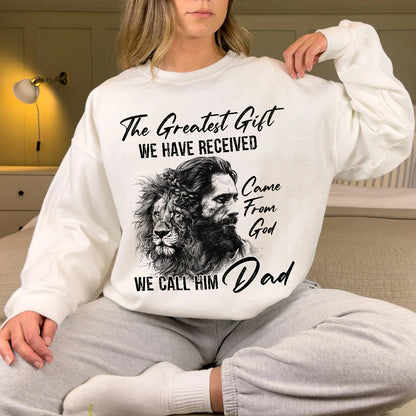 Teesdily | Jesus Lion Shirt, We Call Him Dad Shirt, Christian Father's Day Gift, God Gift, Unisex Tshirt Hoodie Sweatshirt Mug, Jesus Lover Gift