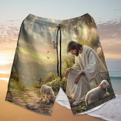 Teesdily | Jesus Cross Bird Lamb Of God Hawaiian Shirt, Give It To God And Go To Sleep Hawaii Set Outfit Summer Party Beach, Faith Religious Gifts