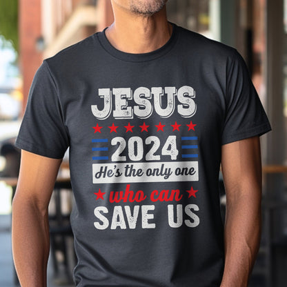 Teesdily | Jesus American Shirt, Jesus Who Can Save Us Tee Sweatshirt Hoodie Mug, Patriotic Christian Tee, Jesus Lover Gift, Patriotic Jesus Gift