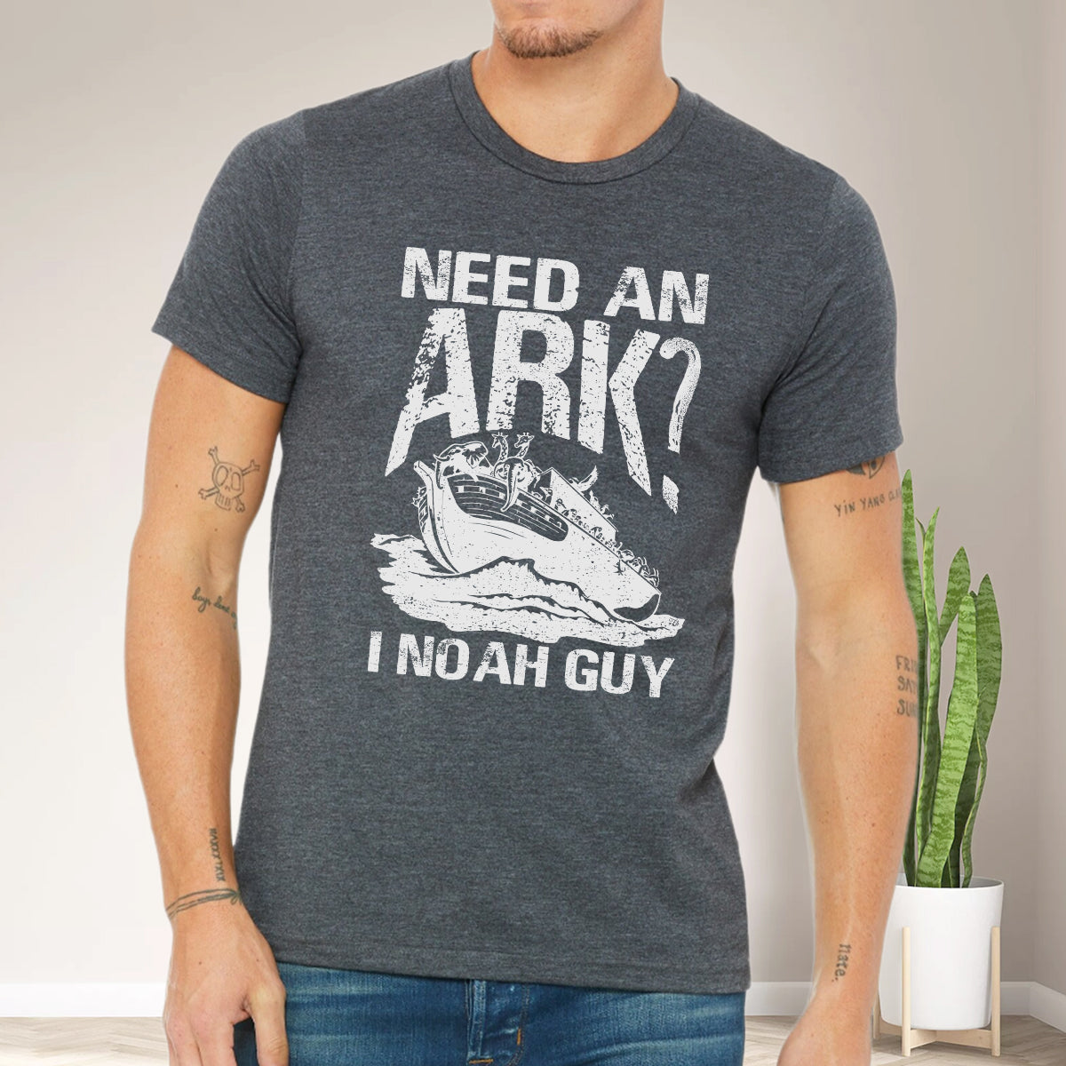 Teesdily | Jesus Fishing Shirt, Need An Ark I Noah Guy A Whimsical Hoodie Sweatshirt, Gift For Christians, Great For Noah's Ark Anniversary