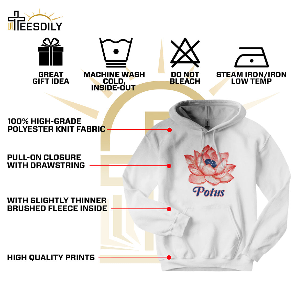 Teesdily | Lotus For Potus Shirt, Lotus Flower Sweatshirt Hoodie Mug, Comma La T-shirt, Patriot Ka-mala Tee, US Flag Women's Rights, Woman Gift