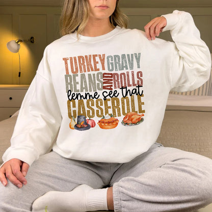 Teesdily | Thanksgiving Shirt, Turkey Gravy Beans And Rolls Tee Sweatshirt Hoodie Mug, Thanksgiving Gift, Turkey Fall Gift