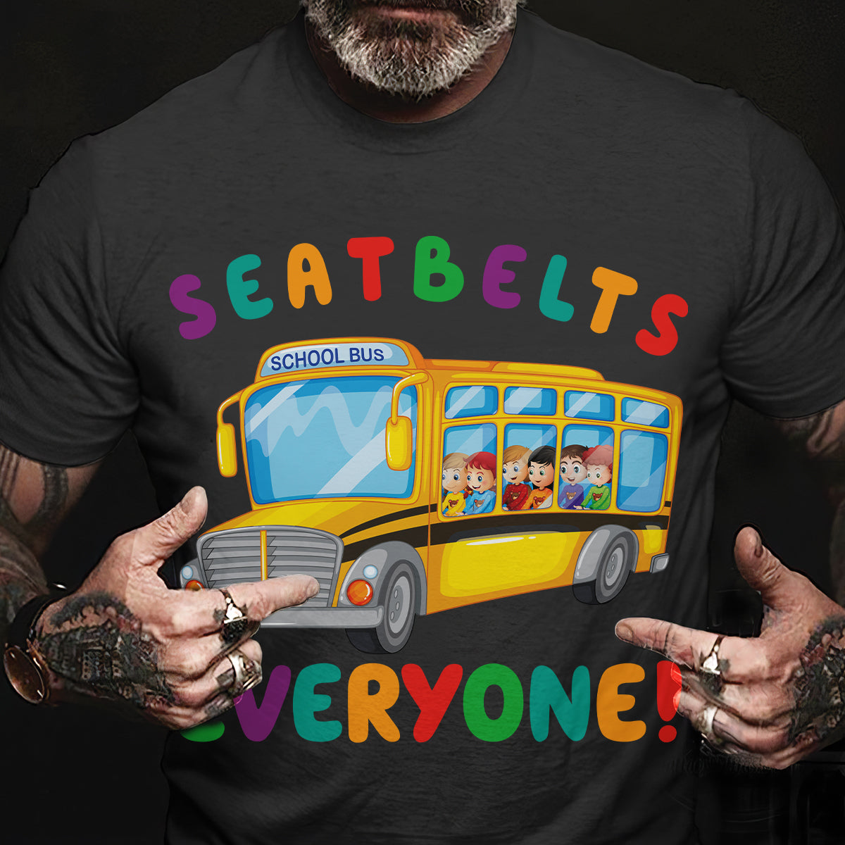 Teesdily | Seatbelt Everyone Shirt, Funny School Bus Driver T-shirt, Back To School Tee, School Driver Sweatshirt Hoodie Mug, Gift For Bus Drivers