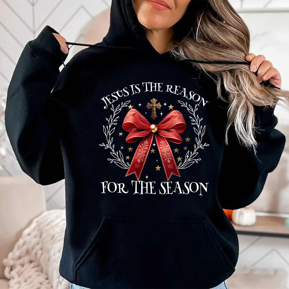 Teesdily | Christian Coquette Shirt, Jesus Is The Reason For The Season Tee Sweatshirt Hoodie Mug, Christmas Jesus Lovers Gifts