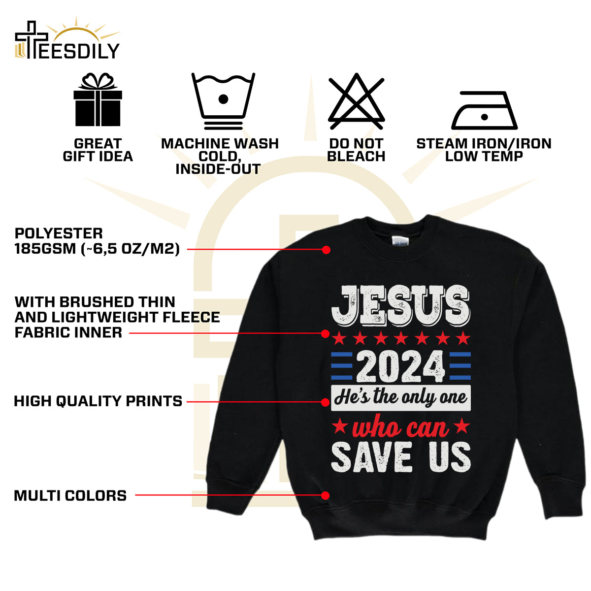 Teesdily | Jesus American Shirt, Jesus Who Can Save Us Tee Sweatshirt Hoodie Mug, Patriotic Christian Tee, Jesus Lover Gift, Patriotic Jesus Gift