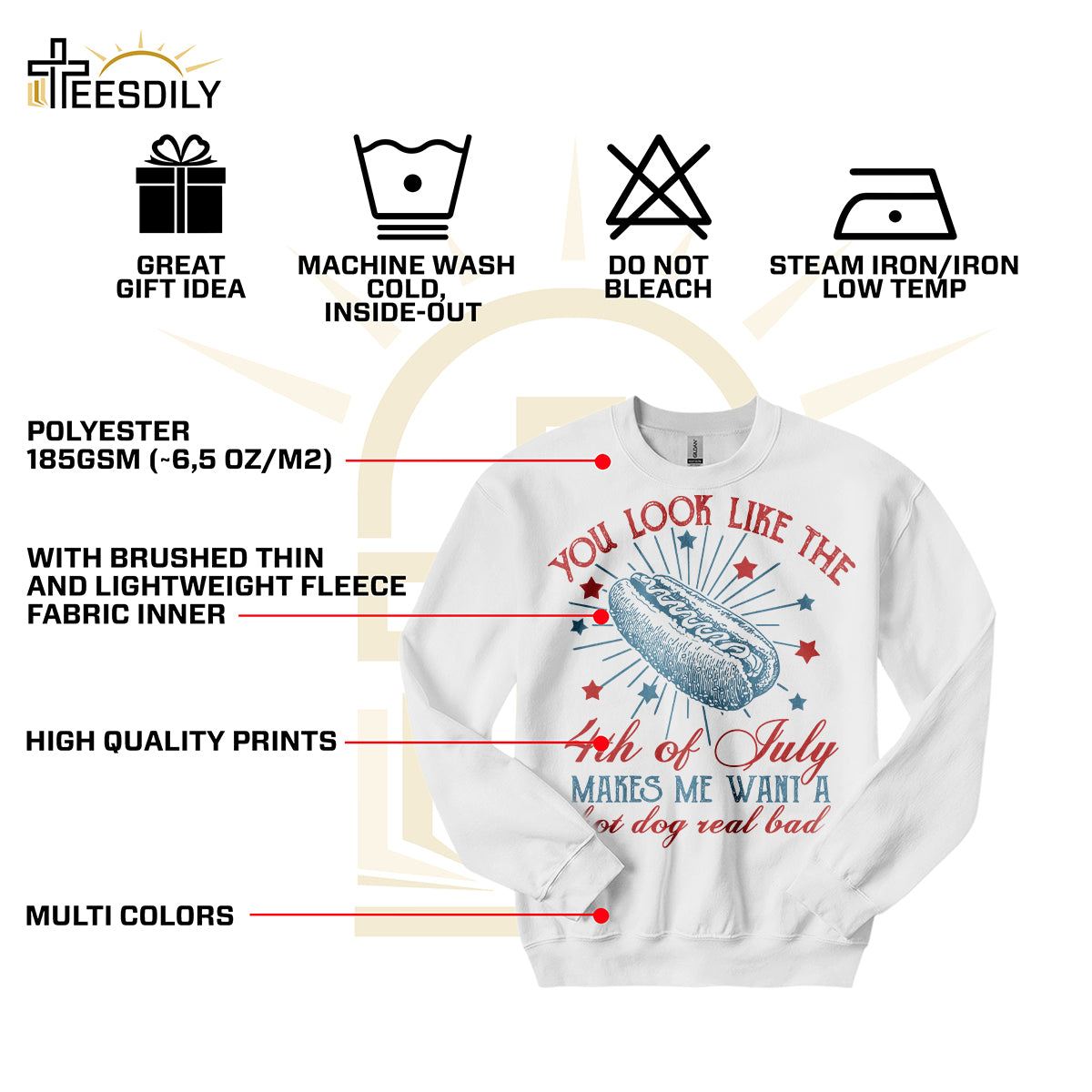 Teesdily | Indepdence Day Hotdog Funny Shirt, 4th Of July Hot Dog Real Bad Sweatshirt Hoodie, Independence Day Humor Mug, American Pride Gifts