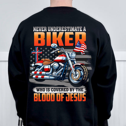 Teesdily | Christian Biker Shirt, Never Underestimate A Biker Back Design Shirt, Biker Unisex Hoodie Sweatshirt, Biker Gift Mug, Speed Lovers