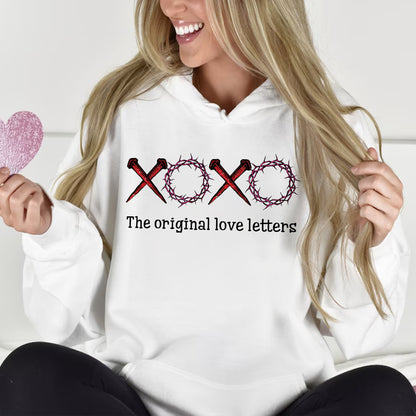 Teesdily | Jesus Cross Shirt, The Original Love Letters Unisex Shirt Sweatshirt Hoodie Mug, Jesus Lovers Gifts, Christian Tee, Christian Xoxo Shirt