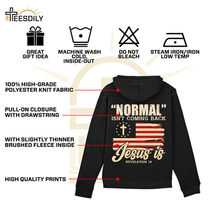 Teesdily | American Flag Patriotism Shirt, Normal Isn't Coming Back Jesus Is Back Design Sweatshirt Hoodie Mug, Independence Day Gifts