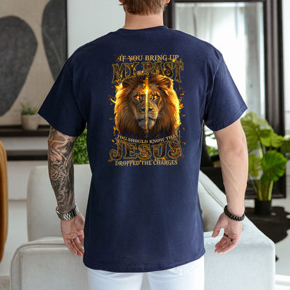 Teesdily | Jesus Christ Lion Cross Shirt, Jesus Dropped The Charges Lion Sweatshirt, Faith Religious Hoodie Mug, Jesus Lover Gift