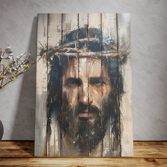 Teesdily | Jesus Watercolor Portrait Poster Canvas, Jesus God Wood Print Wall Decor, Christian Gifts, Religious Dorm Room Decor Poster Canvas