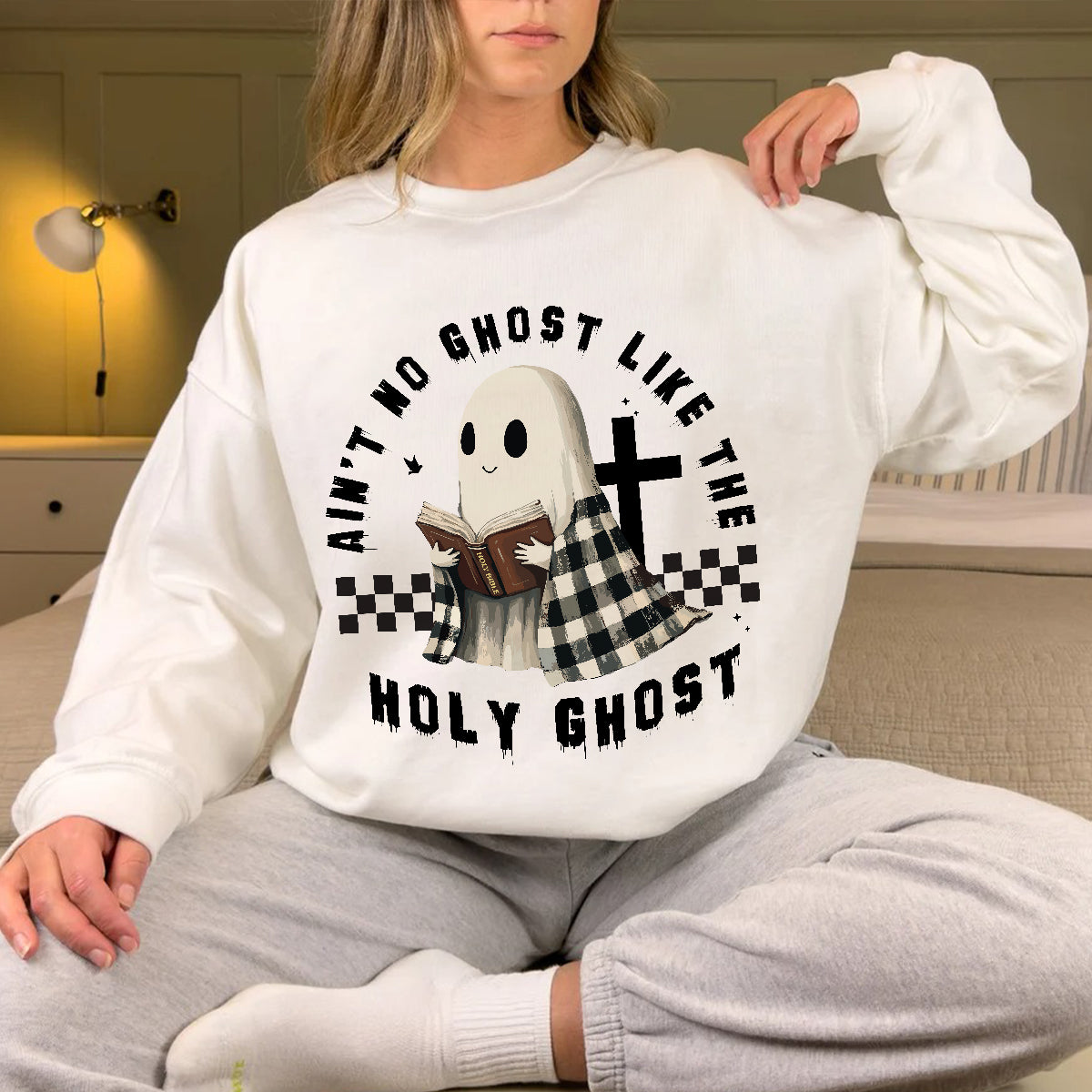 Teesdily | Holy Spirit Jesus Halloween Shirt, Ain't No Ghost Like The Holy Ghost Tee Sweatshirt Hoodie Mug, Halloween Christian Shirt