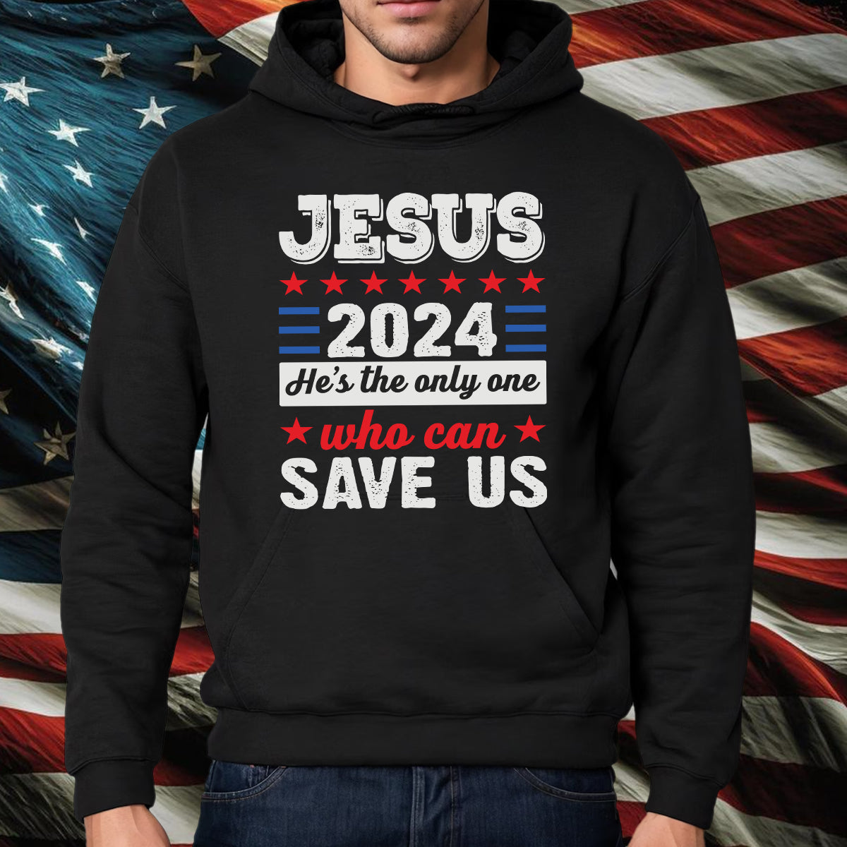 Teesdily | Jesus American Shirt, Jesus Who Can Save Us Tee Sweatshirt Hoodie Mug, Patriotic Christian Tee, Jesus Lover Gift, Patriotic Jesus Gift