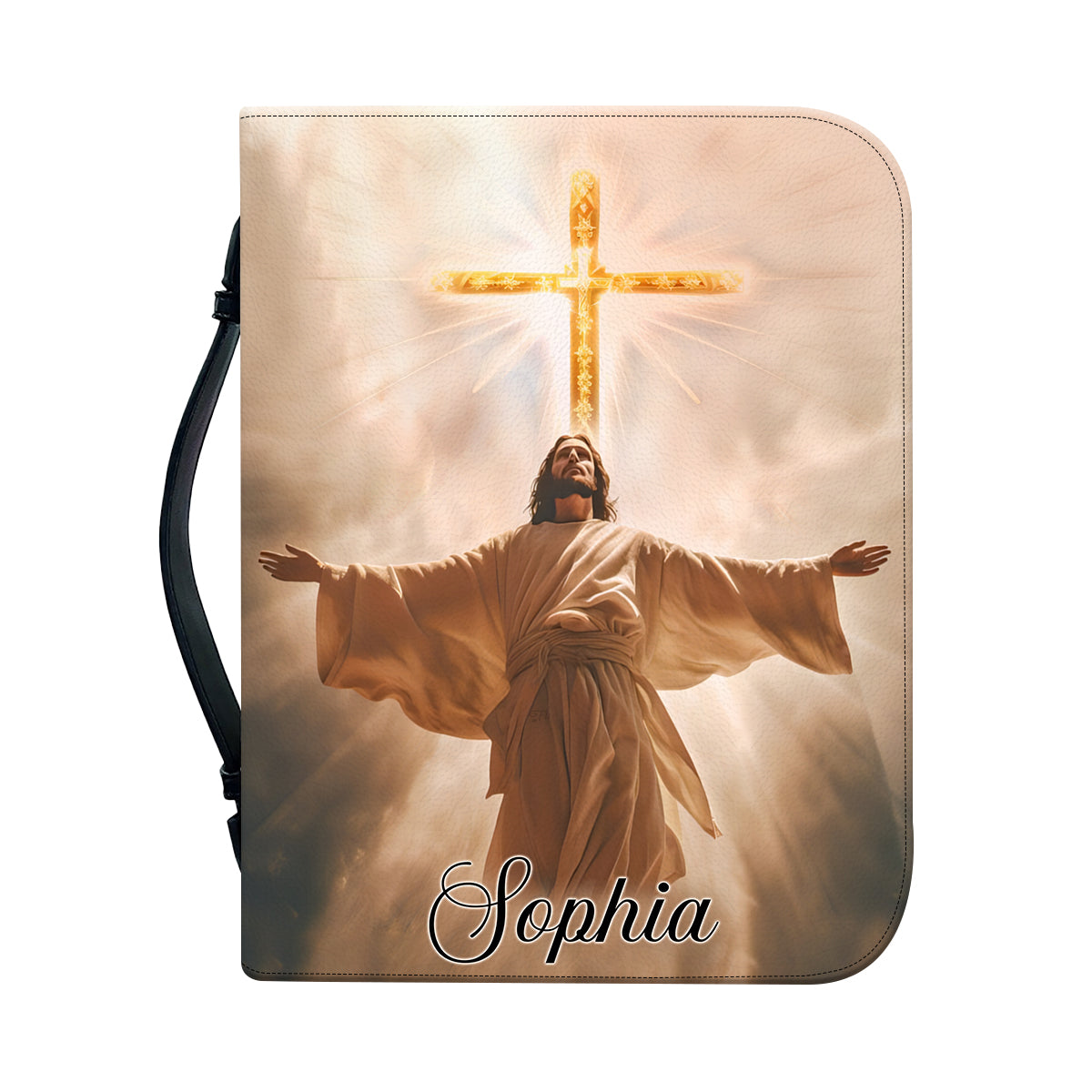 Teesdily | Personalized Jesus Christ Ascension Day Bible Cover Resurrection Of Jesus Bible Holder Love In Christ Jesus Lord Custom Religious Gifts