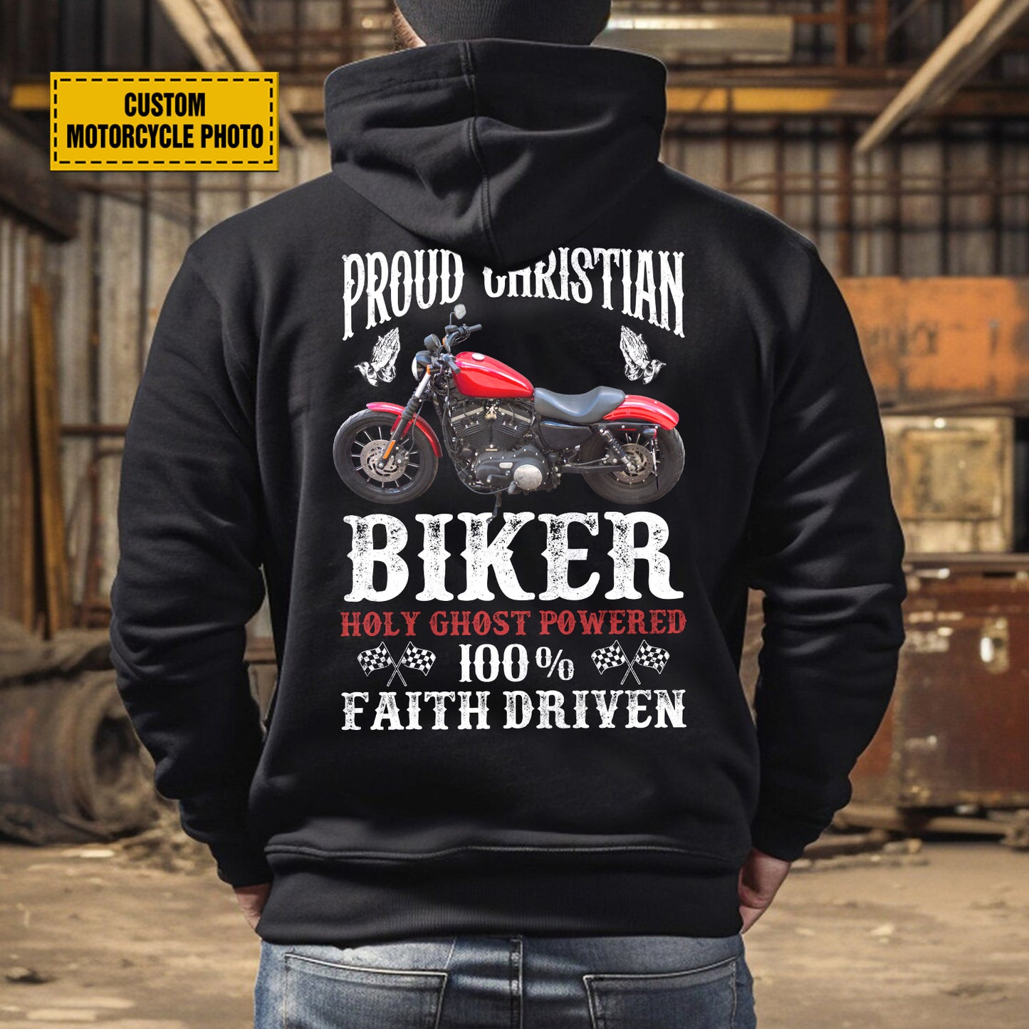 Teesdily | Christian Biker Customized Graphic Tees Men, Motorcycle Faith Driven Men's T-shirts Hoodie Sweatshirt Mug, Speed Lover Gifts, Biker Tops