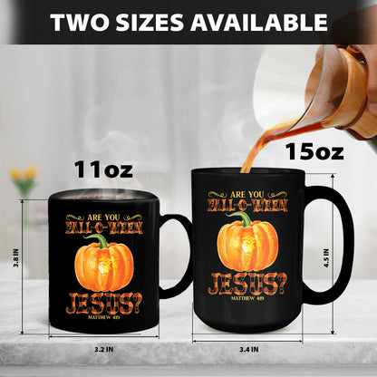 Teesdily | Jesus Art Pumpkin Shirt, Are You Fall-o-ween Jesus Matthew 4 11 Tee Sweatshirt Hoodie Mug, Halloween Gifts, Jesus Lovers Tee