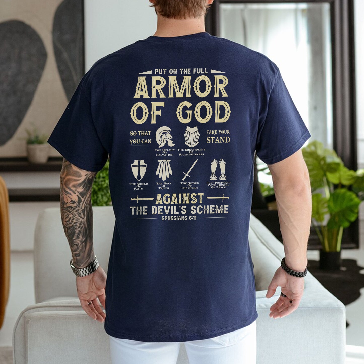 Teesdily | Put On The Full Armor Of God Ephesians 6:11 Jesus Shirt,  Armor Of God Unisex Tshirt Hoodie Sweatshirt Mug, Jesus Warrior Christian Gifts