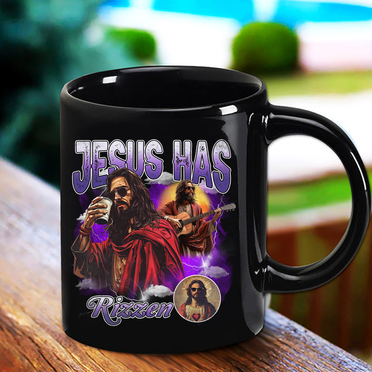 Teesdily | Jesus He Has Rizzen Shirt, Cool Jesus Retro Style Sweatshirt Hoodie, Funny Religious Faith Apparel, Christian Mug, Gift For Jesus Lovers