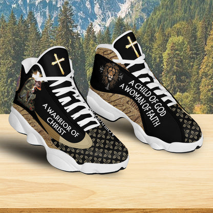 Teesdily | Jesus Basketball Shoes, A Child Of God A Warrior Of Christ, Christian Unisex Sneaker, Religious Gift, Christian Footwear