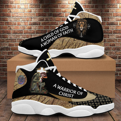 Teesdily | Jesus Basketball Shoes, A Child Of God A Warrior Of Christ, Christian Unisex Sneaker, Religious Gift, Christian Footwear