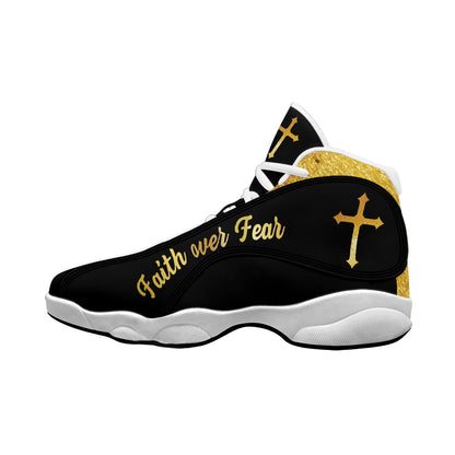 Teesdily | Jesus Christ Basketball Shoes, Jesus Is The King Shoes, Jesus Cross Art, Gift For Jesus Lovers, Christian Unisex Basketball Shoes