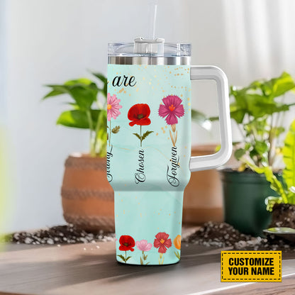 Teesdily | Customized Wildflower 40oz Tumbler With Straw, God Say You Are Insulated Tumbler, Inspirational Gifts For Women Mom Grandma Daughter