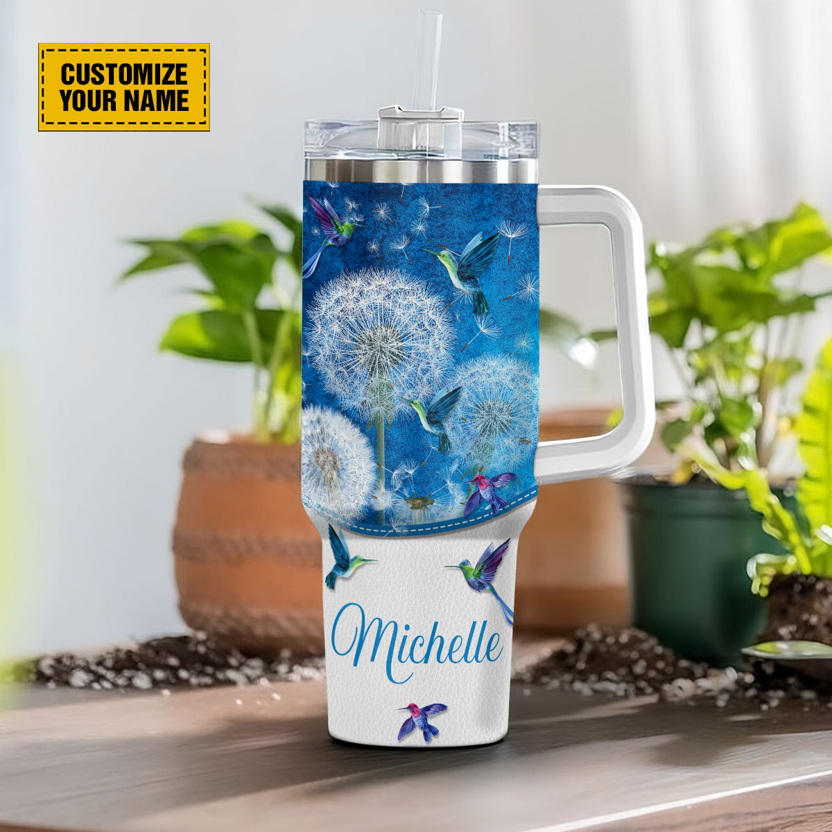 Teesdily | Customized Hummingbird Dandelion Insulated Tumbler, For I Know The Plans Personalized Cups, Christian 40oz Tumbler With Lid And Straw