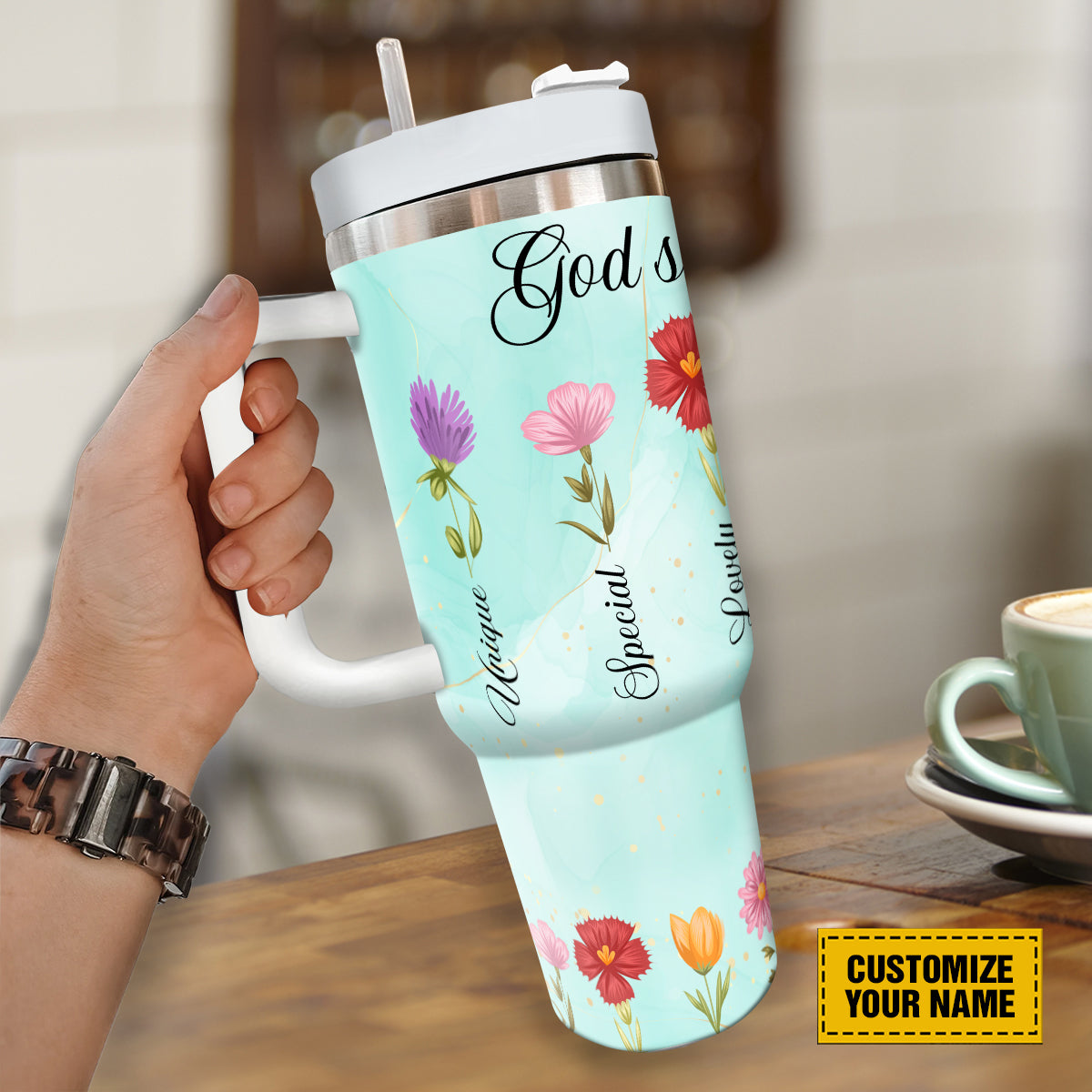 Teesdily | Customized Wildflower 40oz Tumbler With Straw, God Say You Are Insulated Tumbler, Inspirational Gifts For Women Mom Grandma Daughter