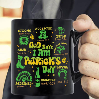Teesdily | Patrick's Day Novelty Shirt, God Says I Am Casual Shirt, Lucky Irish Basic Tee, Religious Irish Unisex Shirt, Jesus Lover Gift Unisex Tshirt Hoodie Sweatshirt Size S-5XL / Mug 11-15Oz