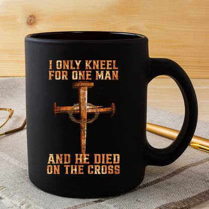 Teesdily | Jesus Nail Cross Vintage Shirt, I Only Kneel For One Man And He Died On The Cross Hoodie Sweatshirt Mug, Christian Religious Gift Ideas