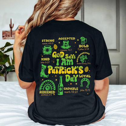 Teesdily | Patrick's Day Novelty Shirt, God Says I Am Casual Shirt, Lucky Irish Basic Tee, Religious Irish Unisex Shirt, Jesus Lover Gift Unisex Tshirt Hoodie Sweatshirt Size S-5XL / Mug 11-15Oz